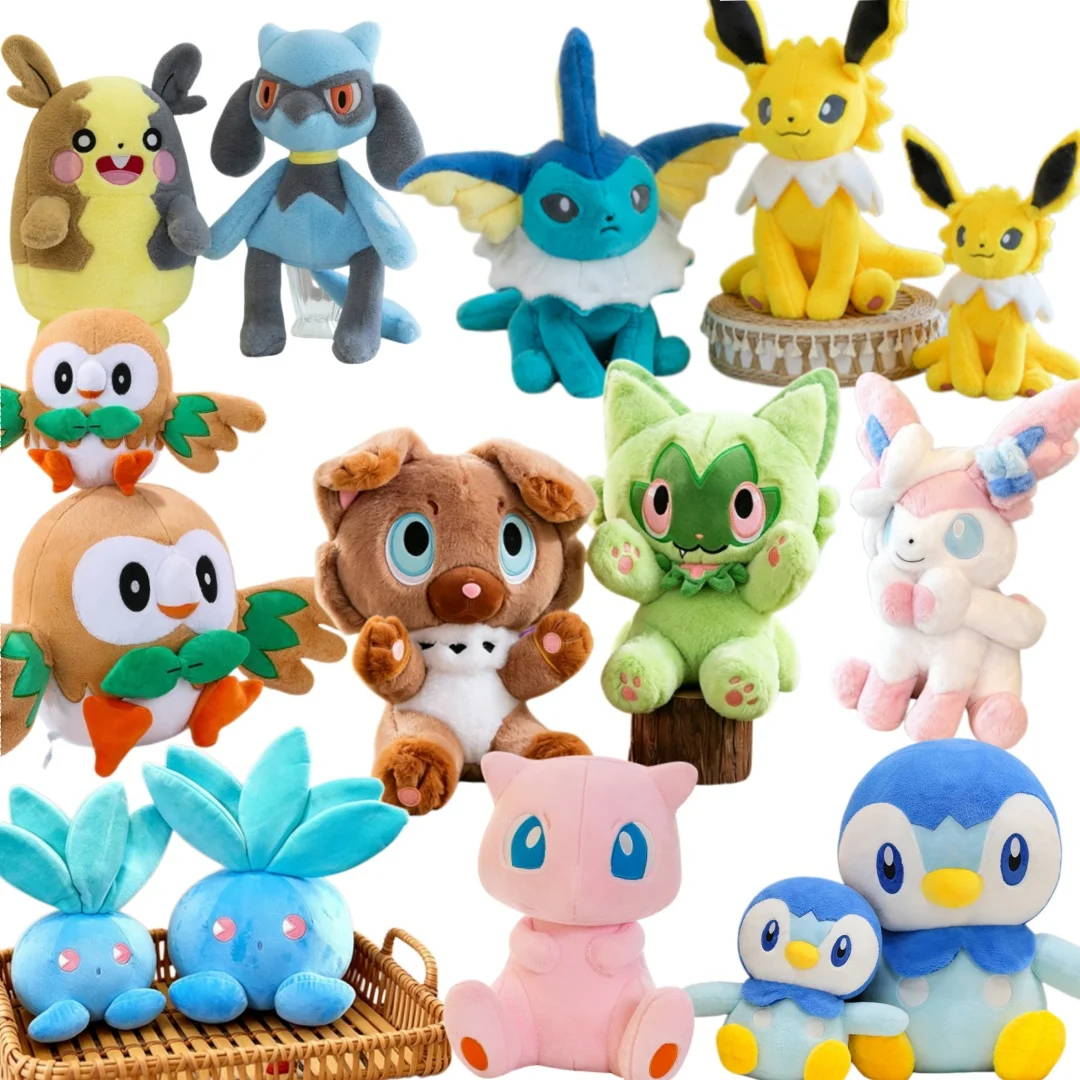 11 Styles Large Size Fluffy Soft Pokémon Plush Doll Collection Sylveon Sprigatito Piplup Lucario Sprigatito Morpeko Stuffed Toy
