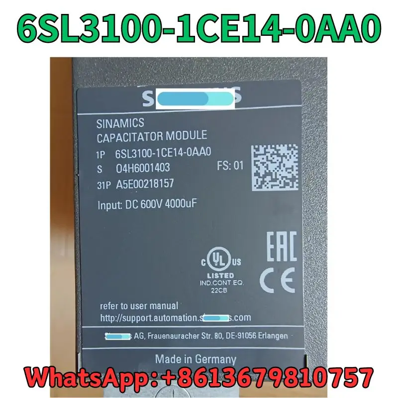 Servocontrolador usado 6SL3100-1CE14-0AA0, prueba OK, envío rápido