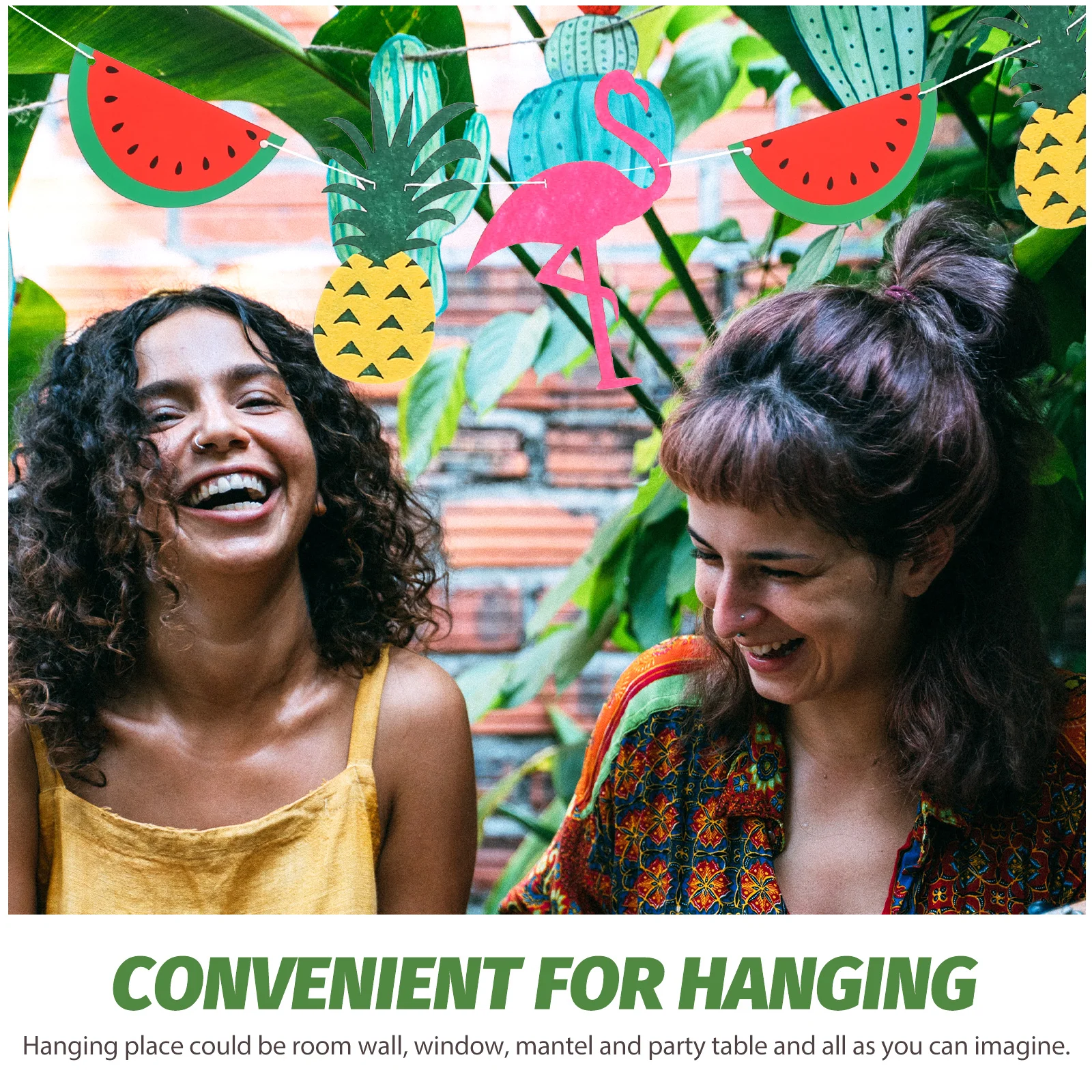 

Flamingo Banners 3 Meters Nonwovens Decorations Tropical Bunting Party Supplies Felt Design Sturdy Kids Birthday