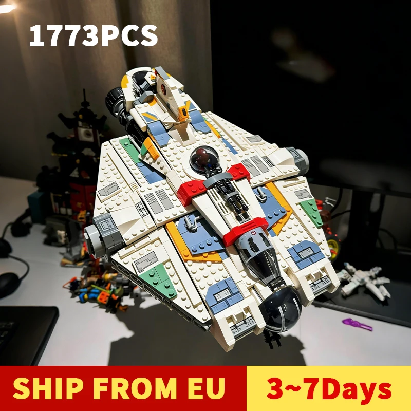 1394 Stuks Beroemde Star Battle Movie Moc Ghost Phantom Model Diy Creatieve Ideeën Kind Speelgoed Verjaardag 75357 Gift Aangepaste Puzzel