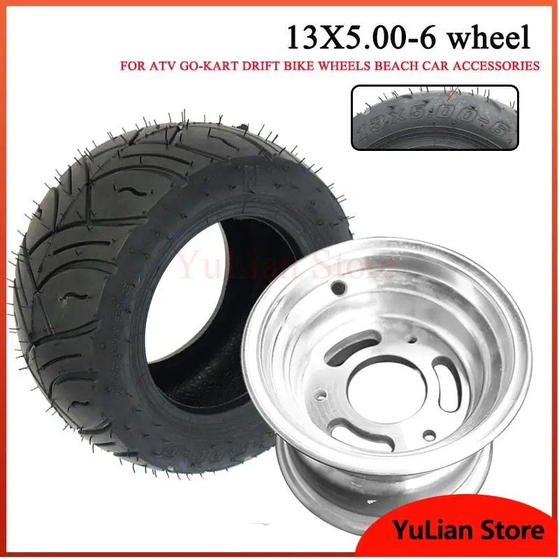 

13x5.00-6 inch folding bicycle scooter rubber tire with wheel hub quadruple off-road bicycle