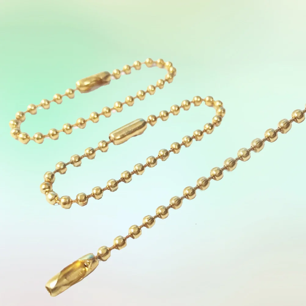 100 PCS Connector Adjustable Metal Bead Steel Chain Necklace Key Pendant Golden