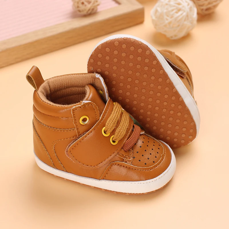 Zapatos marrones súper bonitos para bebés de 3 a 18 meses, zapatillas de bebé para niños pequeños, zapatos casuales para bebés de cuero PU suave