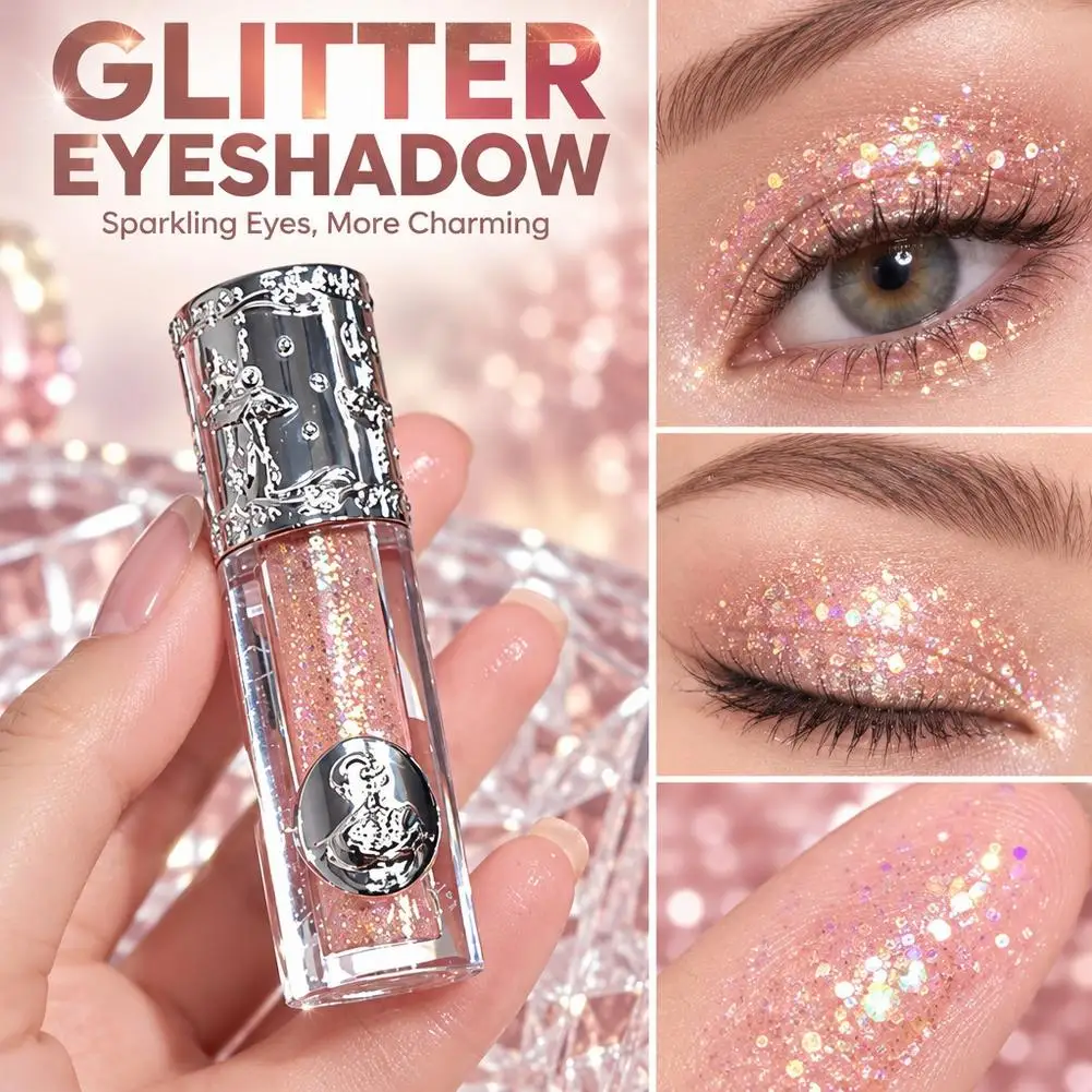 Glitter Liquid Eyeshadow Pearly Shimmer Highlighter Lasting Fine Shiny Pink Eyeshadow Charming Eye Makeup Illuminator
