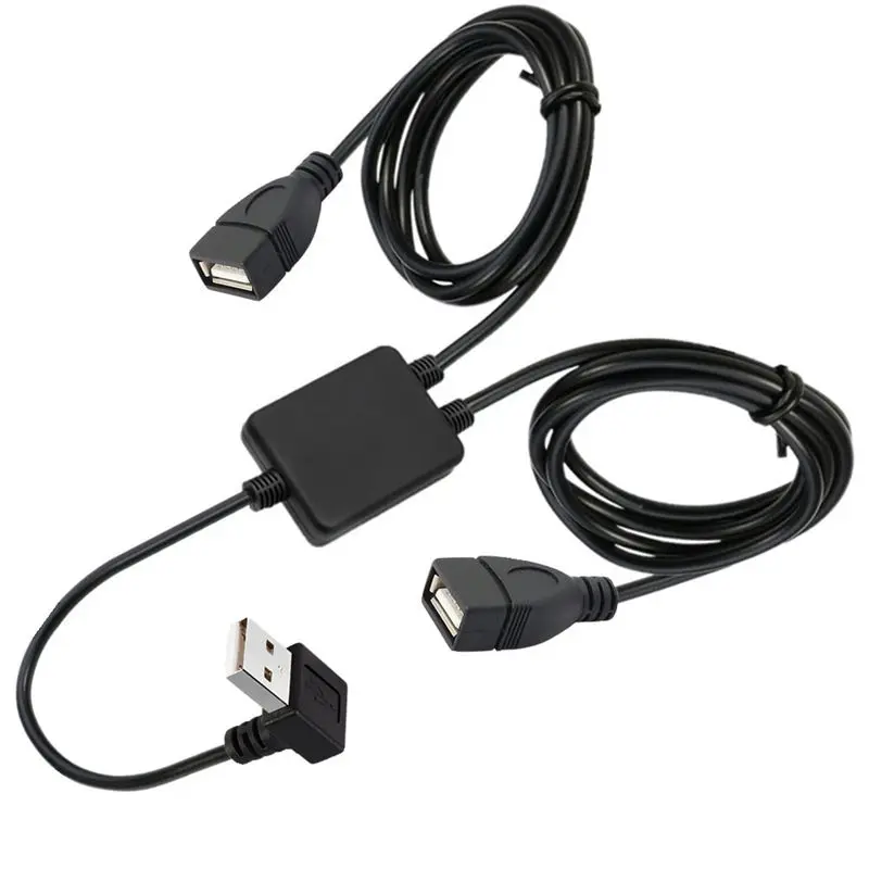 Соединительный кабель USB 2.0 A «папа» на 2*мама с чипом для синхронной передачи данных и зарядки USB 1 «папа» на 2 «мама»