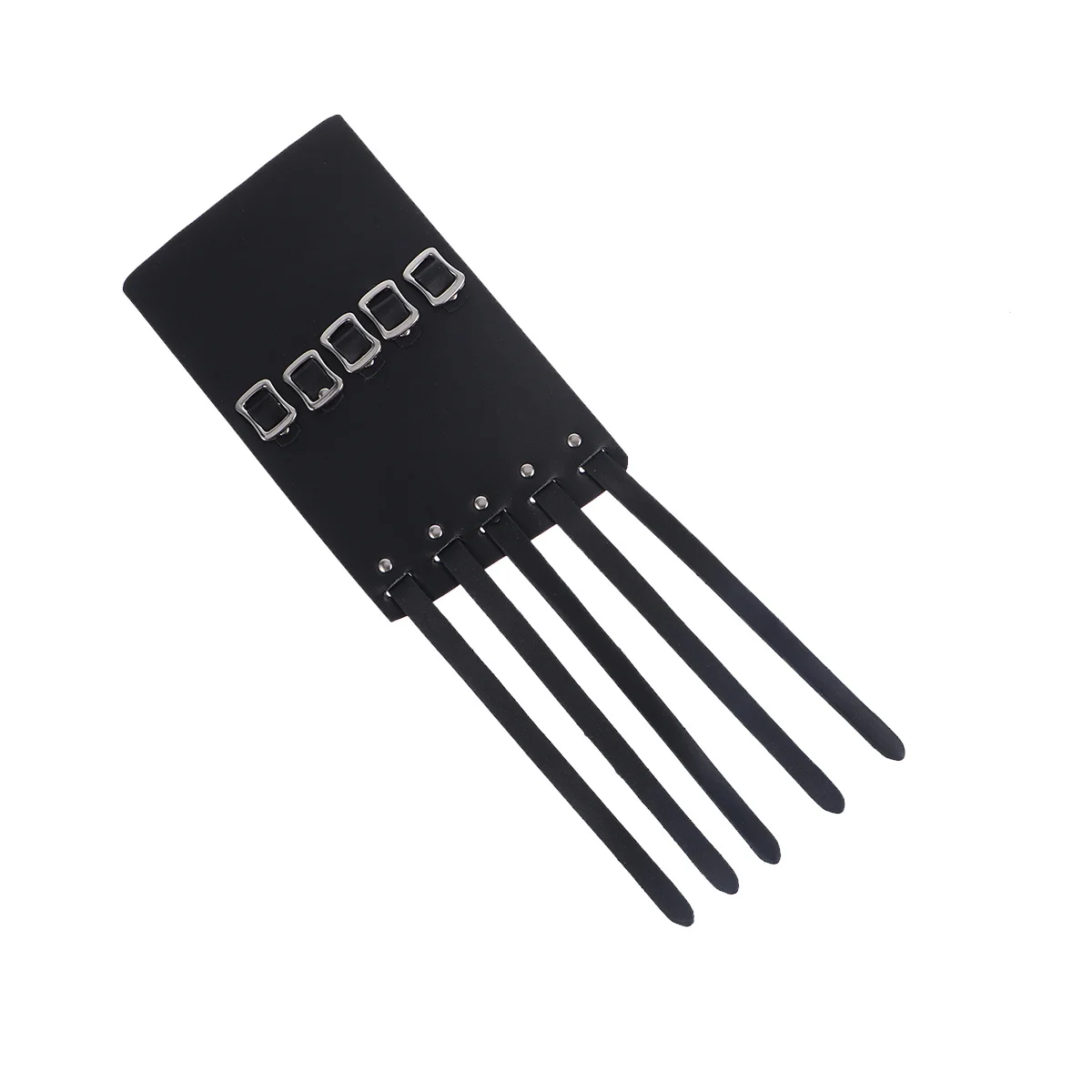 

Punk Wrist Band 5 Row Square Buckle Waterproof Wrist Support For Exercise Protection Simple Strap Black