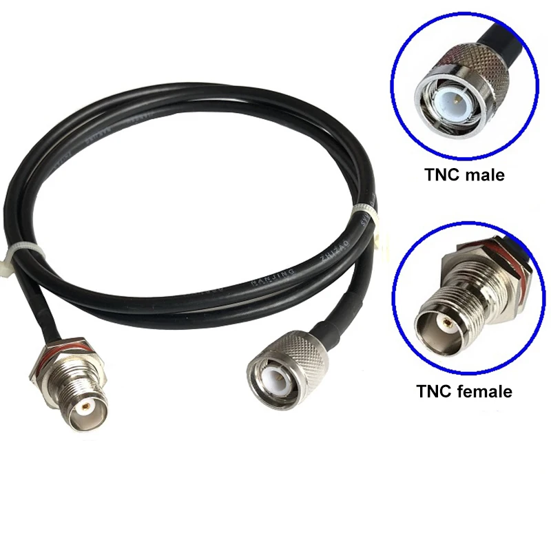 Cable Coaxial de extensión de conector TNC macho a TNC hembra, 0,1 m, 0,5 m, 1m, 3m, 5m, RG58, 50-3, TNC-J, cable de antena GPS