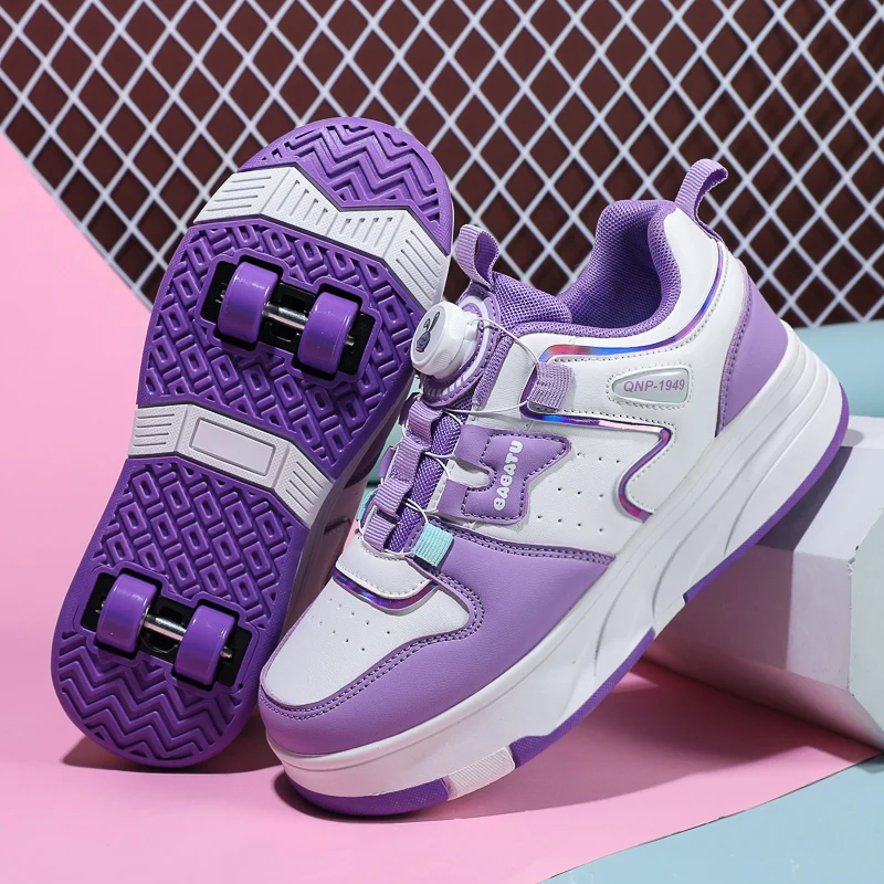 

Children Skates Sneakers Walking Shoes Detachable Wheels Kids Roller For Teenagers Kids Two Wheels Roller Skating Shoes