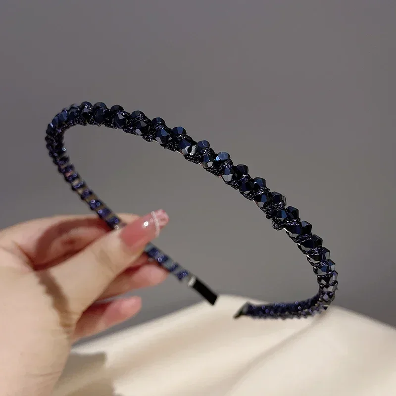 Fashion Crystal Bezel Headwear Women Headband Girls Vintage Hair Bands Hairband Hoop for Wedding Party Hair Accessories