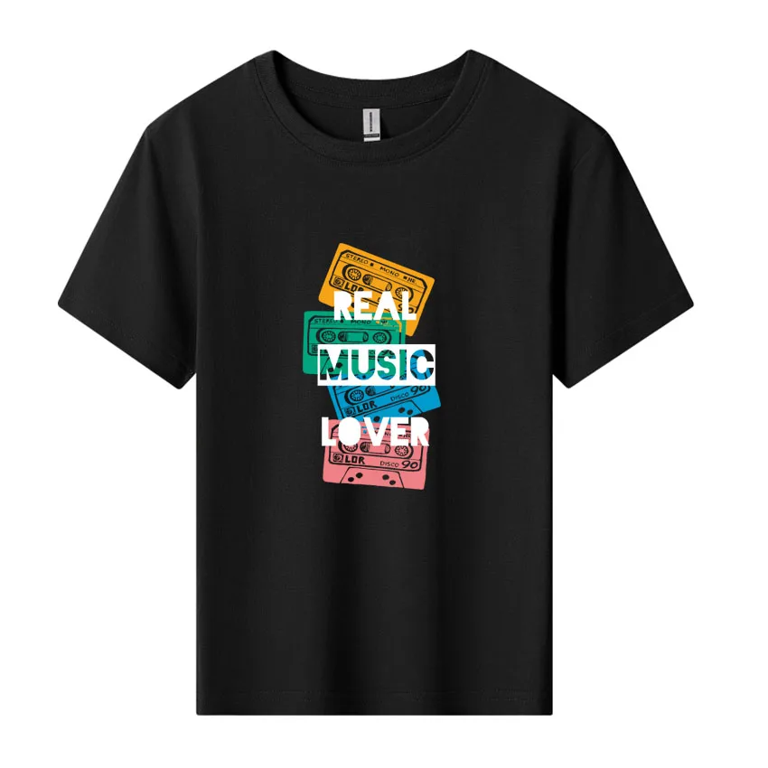 Play Rock Music Print Children T-shirt Clothes for Girls T Shirt Anime Cartoons Casual Kid Boy Short Sleeve Tops Tee