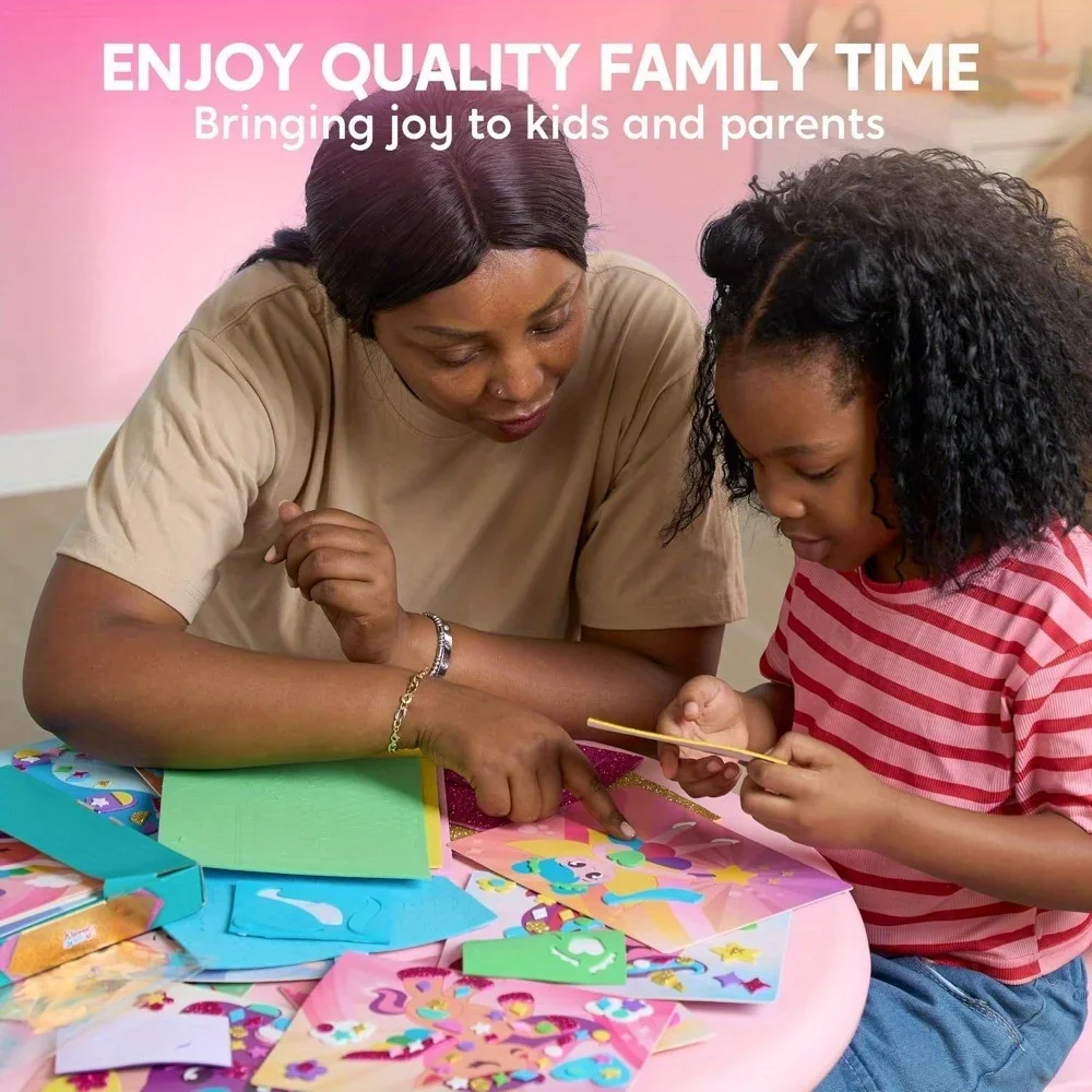 JOYFY Kit artistico in schiuma per bambini Adesivi in schiuma EVA con 6 tavole artistiche e oltre 800 adesivi Artigianato fai-da-te per ragazzi e ragazze dai 3 anni in su, regalo di compleanno