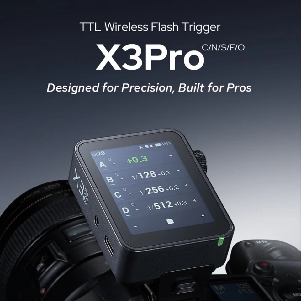 Godox X3 Pro TTL Wireless Flash Trigger 2.4GHz LCD Touchscreen Flash Transmitter for Sony Nikon Canon Fuji Olympus