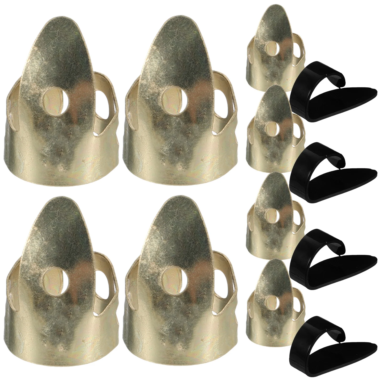 

12Pcs Metal Guitar Finger Picks Durable Adjustable Practical Convenient Guitar Accessories Kit Thick Picks Ukulele Pick