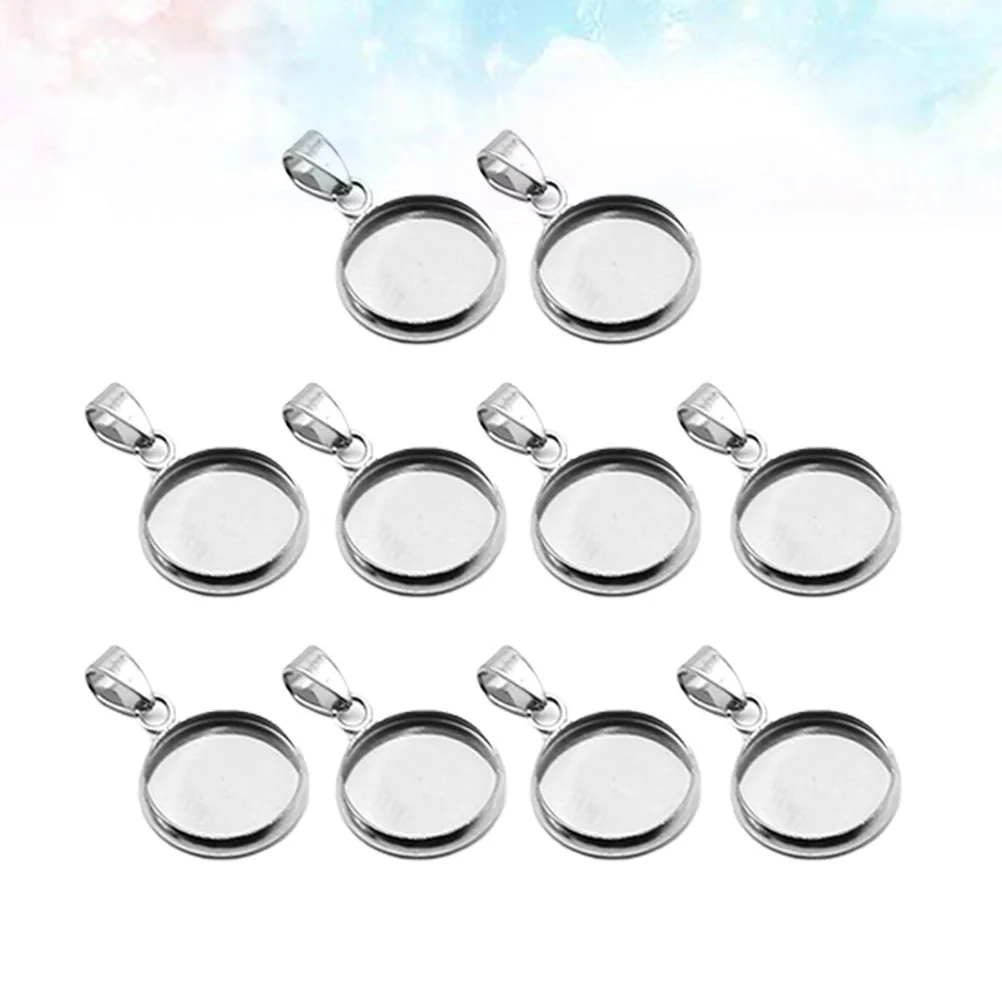 

20Pcs Stainless Steel DIY Pendant Holders Jewelry Base Set for Custom Charms Resin Crafts Photo Pendants Cameo Accessories 20Mm
