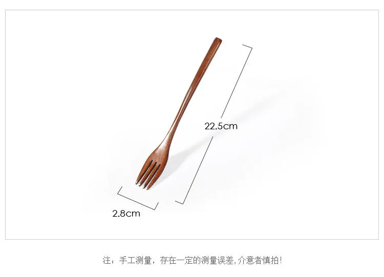 1PCS  High Quality Natural Wooden Spoon Handmade Dinner Kit Wooden Fork Kitchen Accessories
