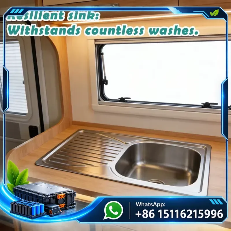 RV kitchen sink, SUS304 stainless steel single tank integrated drain compact basin, suitable for RV wash basin JDA
