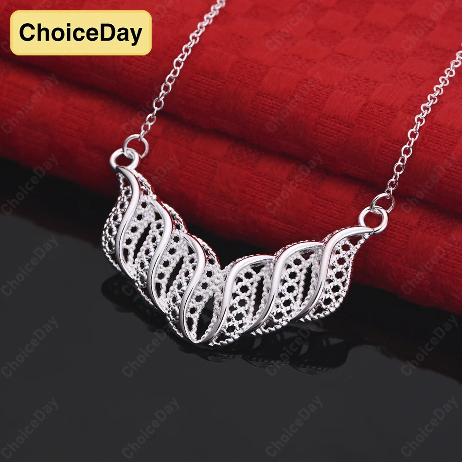 

ChoiceDay 925 Sterling Silver Exquisite Geometric Pendant Necklace Fashion Women's Gift Accessories Wedding Jewelry