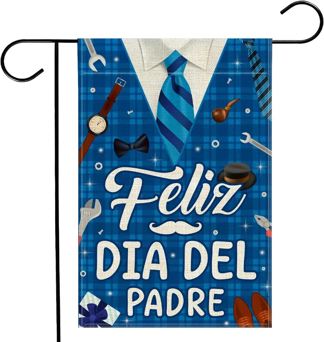 Happy Father's Day Garden Flag 12x18 Inches - Feliz Dia Del Padre Garden Flag Double Sided for Dad Daddy Papa Grandpa Ou jjp