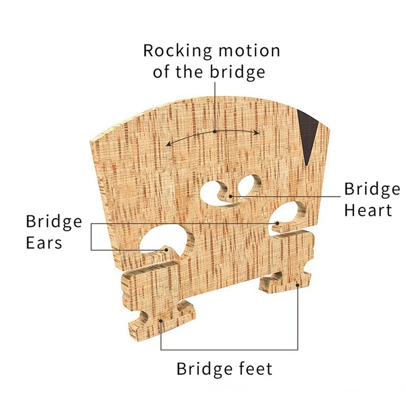 2X Violin Bridge 4/4: Finer Grade Solid Maple Violin Bridge, Pre-Cut & Pre-Fitted To Fit Most 4/4 Violins