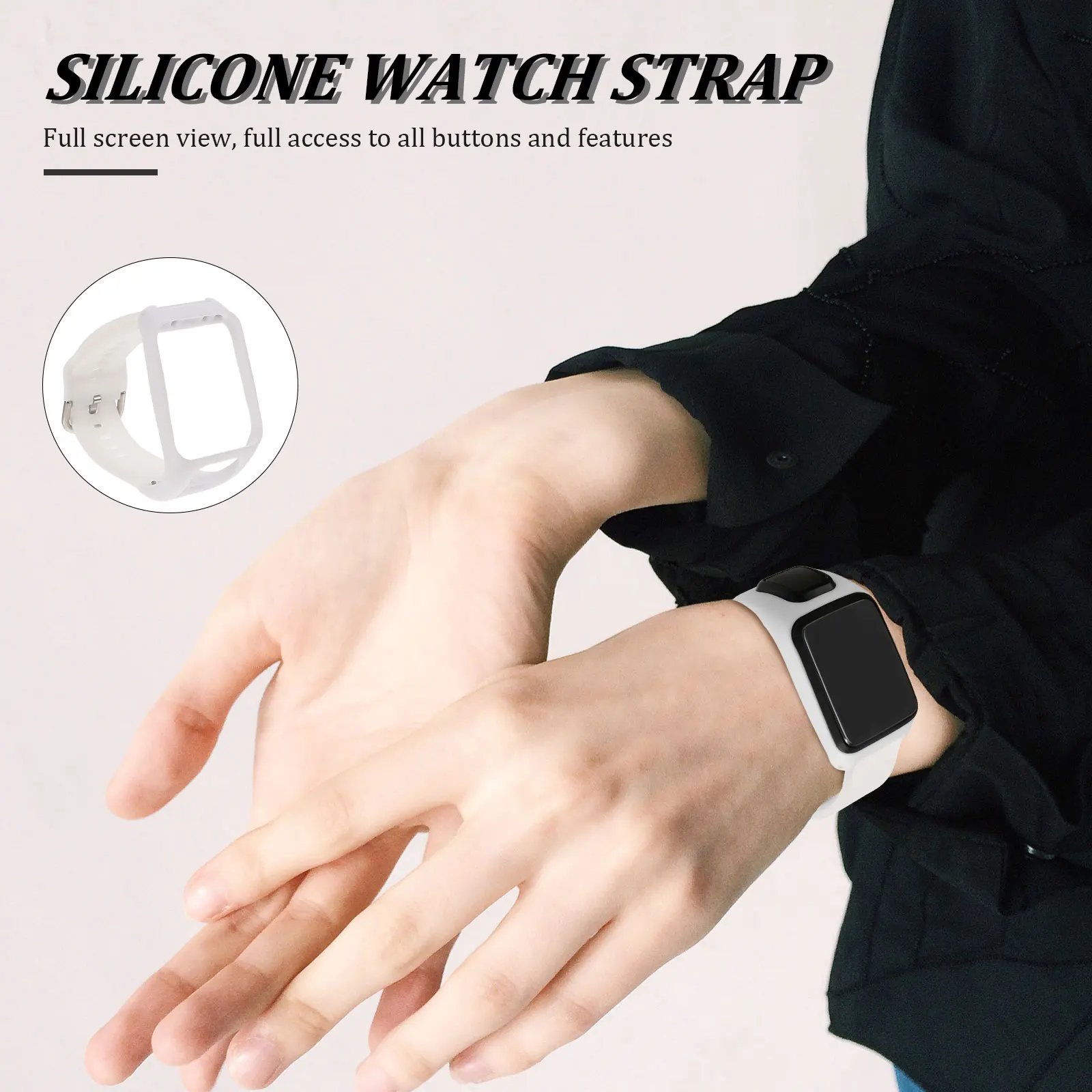 

Single Color Silicone Watch Strap Adjustable Replacement Band for Runner3 Adventurer Smartwatch Wristband Accessory