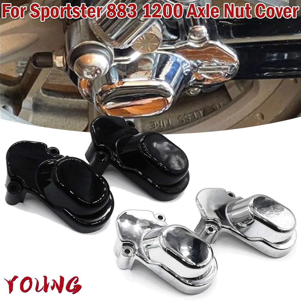 Motorcycle Front Axle Nut Cover Caps For Harley Sportster 883 1200 Dyna VRSCA V Rod 02-06 CVO Softail Aluminum Black/Silver