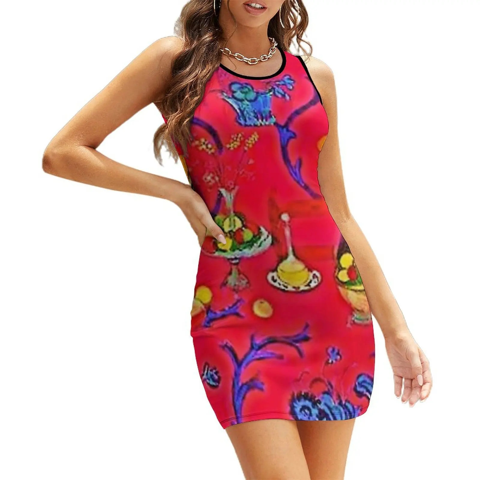 

The Dessert: Harmony in Red, 1908 by Henri Matisse. Vibrant version. Sleeveless Sundress elegant dresses for women