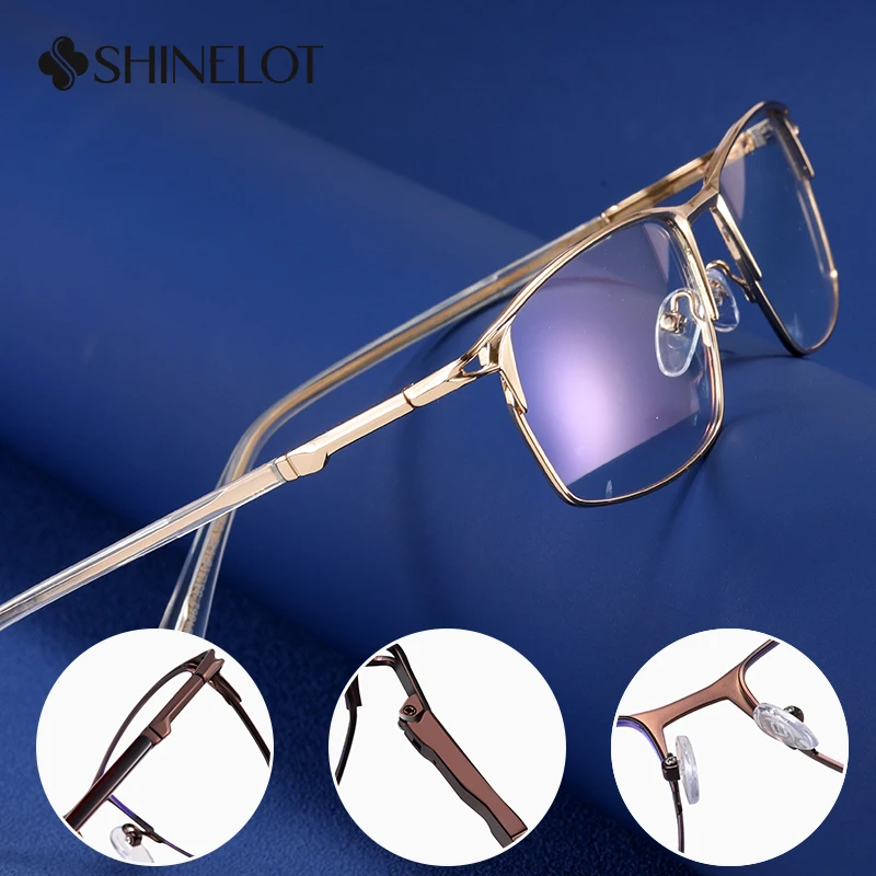 

91352 Classic Metal Rectangle Business Men Eyeglasses Frame Eye Protection Male Glasses New Fashion Trendsetters Eyewear