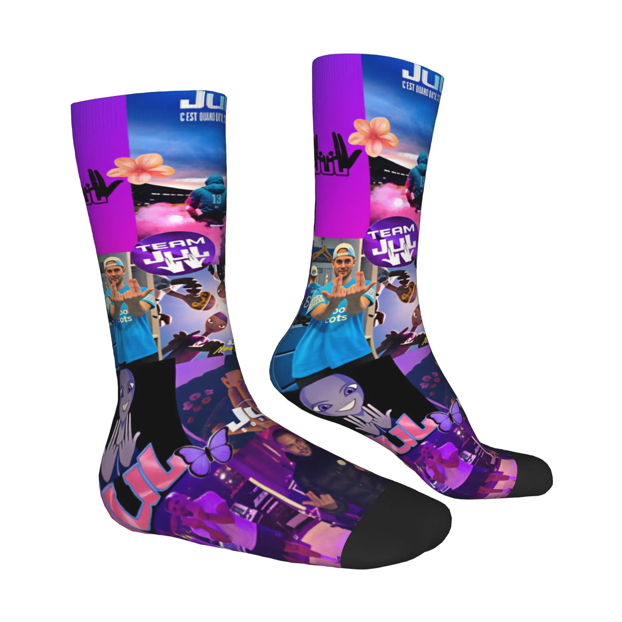 Rapper J-JuL French Popular Singer Men's Crew Socks Unisex Fun 3D Print  Dress Socks