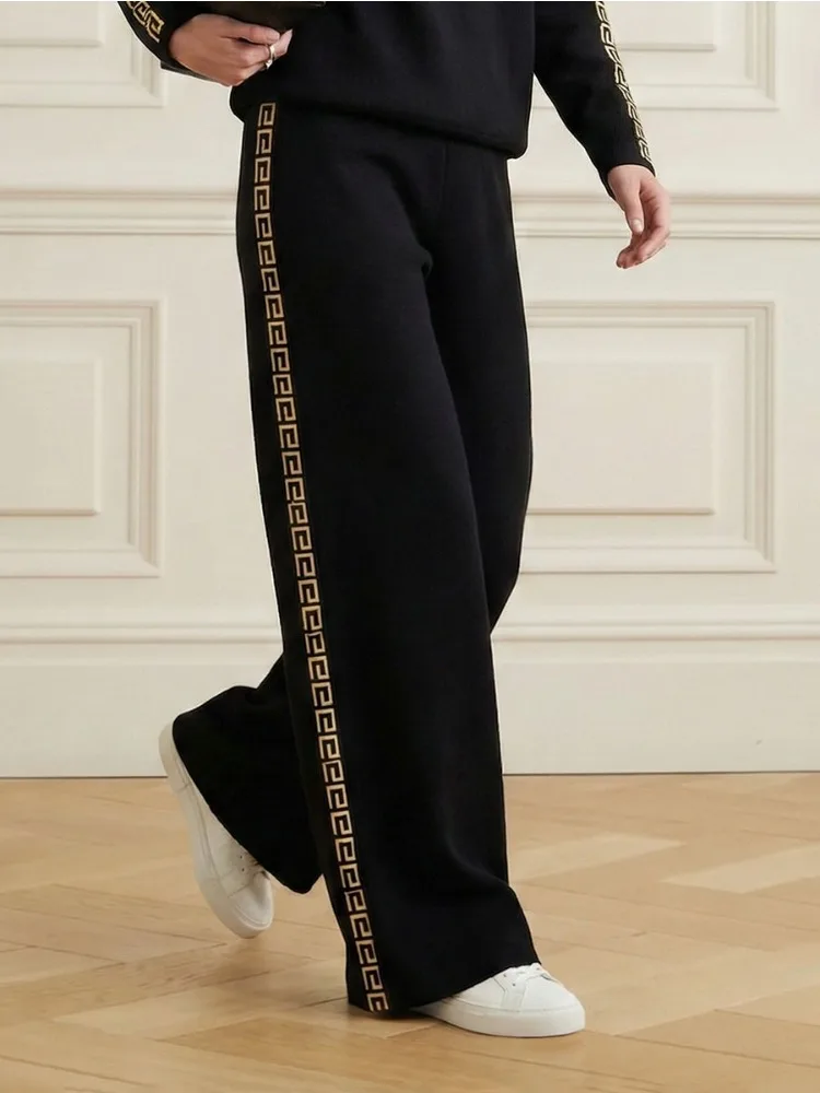 Black pants gold stripe-AliExpress