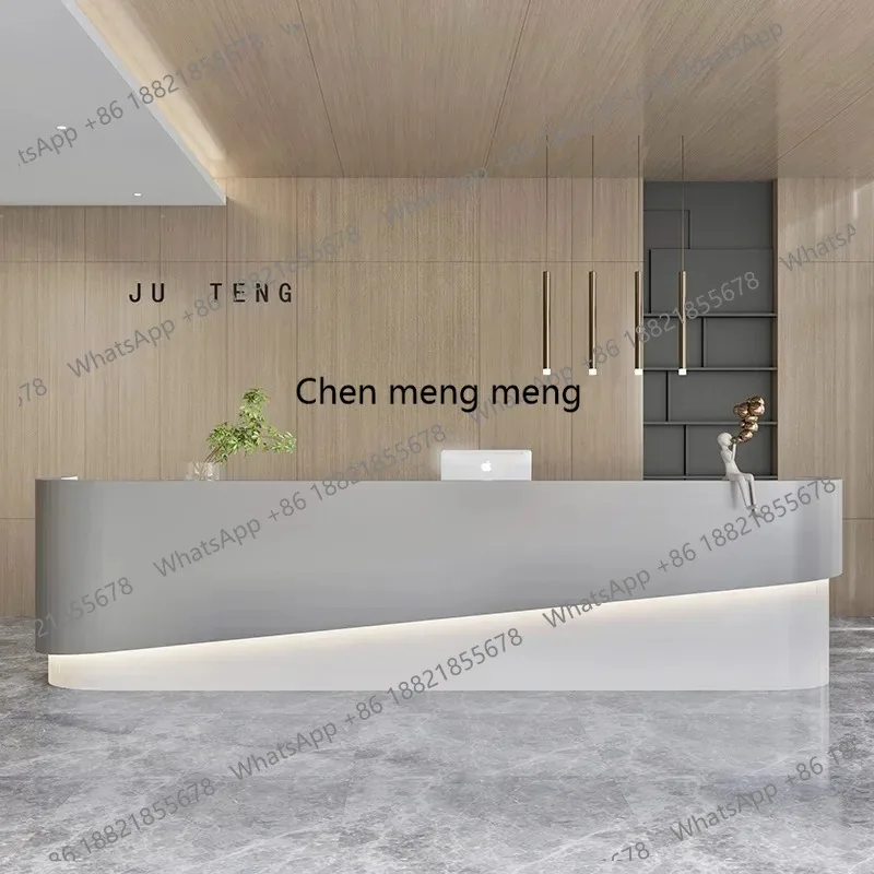 

Роскошная стойка ресепшн для салона красоты/домашнего института, маленький белый стол для клиентов, мебель для кассового аппарата