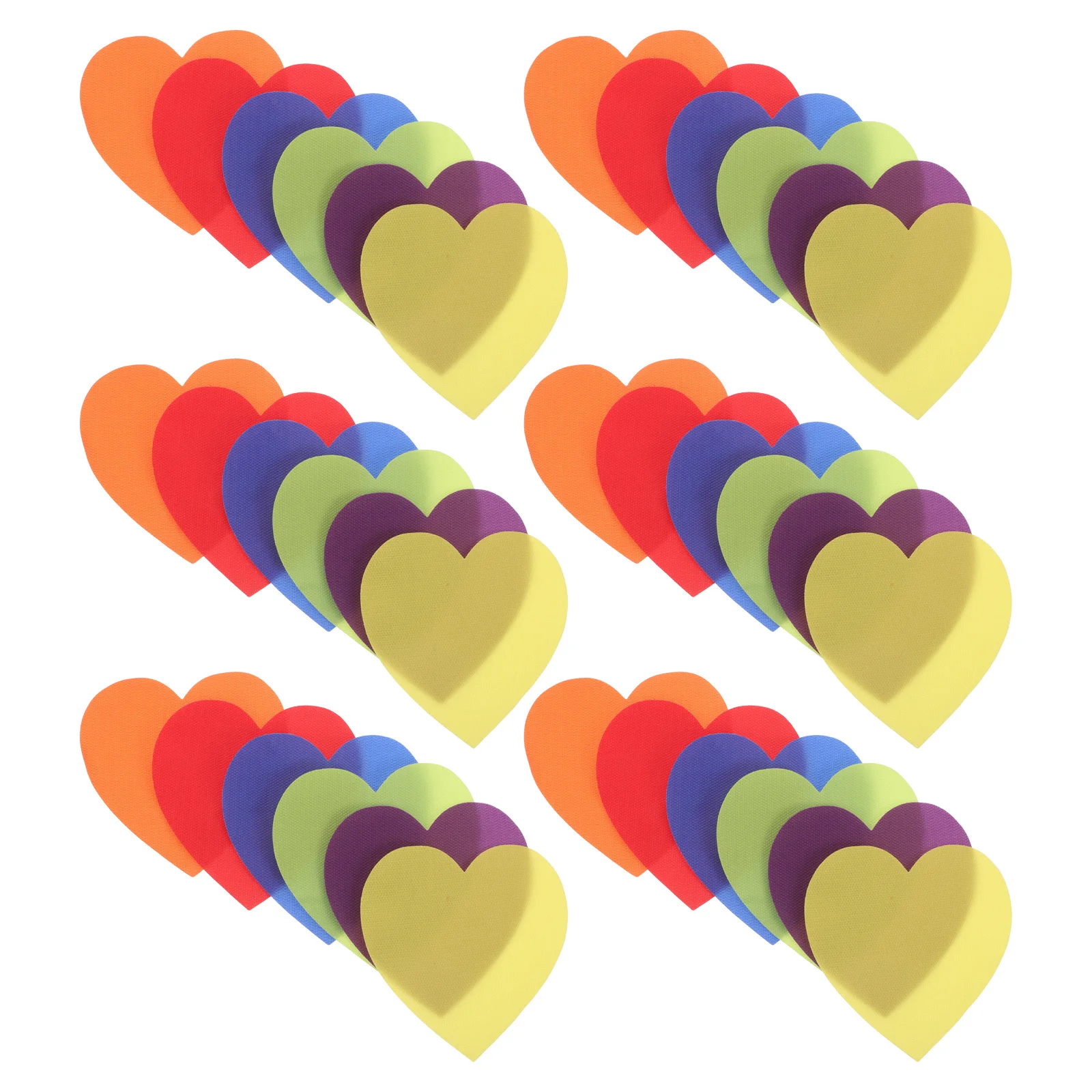 

30Pcs Heart-Shaped Classroom Carpet Spot Markers Colorful 125Mm Floor Dots Positioning Spots for Preschool Learning