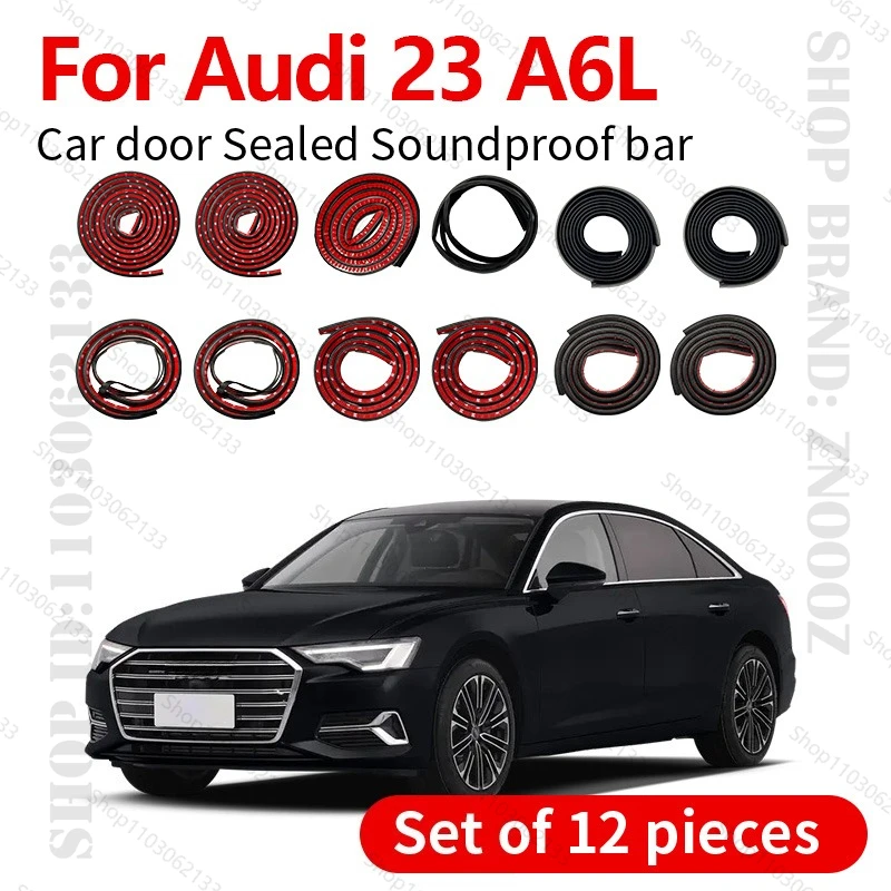 

2005-2025 для Audi 23 A6L, уплотнительная лента для двери автомобиля, резиновая двухслойная уплотнительная лента, звукоизоляционная лента, пылезащитная уплотнительная лента, 12 шт.