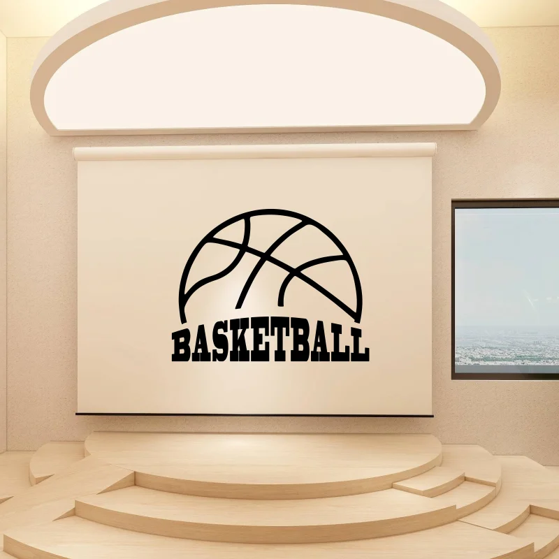 Basketball Logo Wall Decal Sticker Vinyl Art Home Interior Decorations Sports Kids Boys Childrens Room Bedroom Decor Mural # 582