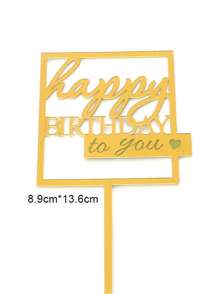 Neue Acryl Kinder alles Gute zum Geburtstag Kuchen Topper Gold Junge oder Mädchen Geburtstag Party Kuchen Topper für Baby Dusche Geschenk Dessert Dekoration – Detail 23