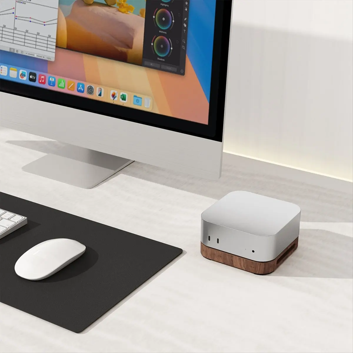 A48U Desktop Base Stand for 2024 Mini / Pro Cool Stand External Switch Button Heightened Dustproof Design PC Holder