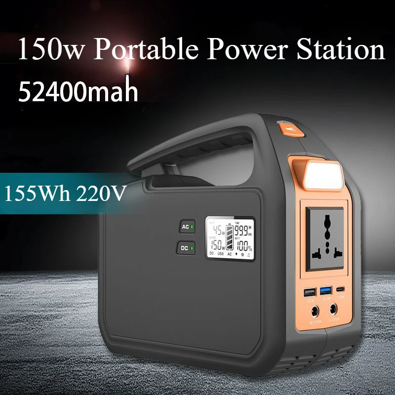 

150W Portable Power Station 155Wh solar generetor 42000mAh LiFePO4 battery Outdoor Emergency Mobile Power Bank For Home Camping