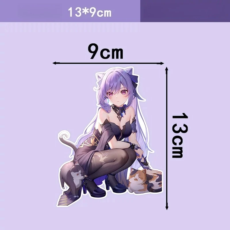 New Genshin Impact Keqing Anime Stickers Vinyl Decals Waterproof Scratch Cover Decor for Car and Electric Motorcycle Body