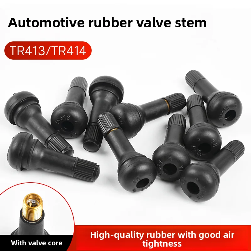 

TR413 and TR414 rubber valve cap tool set, tire valve stem without inner tube, aluminum alloy universal rubber nozzle