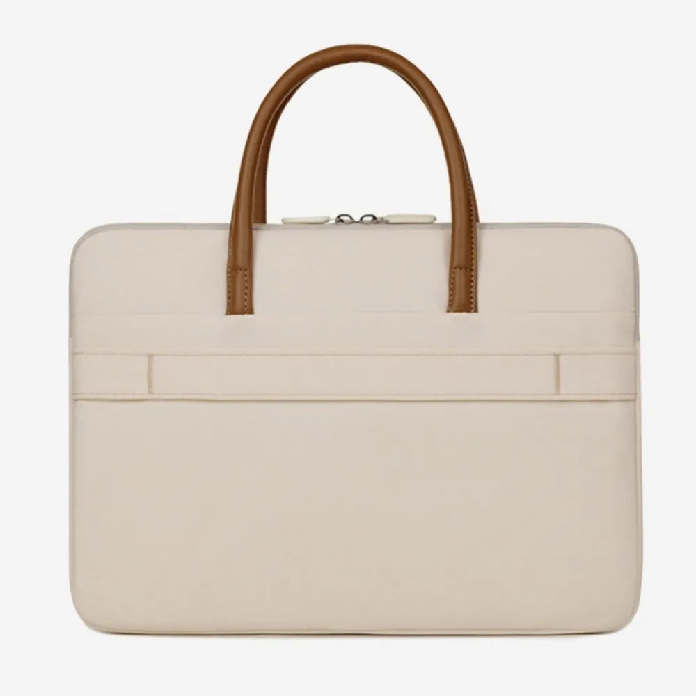 Mit Griff, tragbare Laptoptaschen, leichte, ultradünne Laptoptasche, Doppelreißverschluss, weiches Material, Notebook-Hülle, für den Bürogebrauch – Detail 7