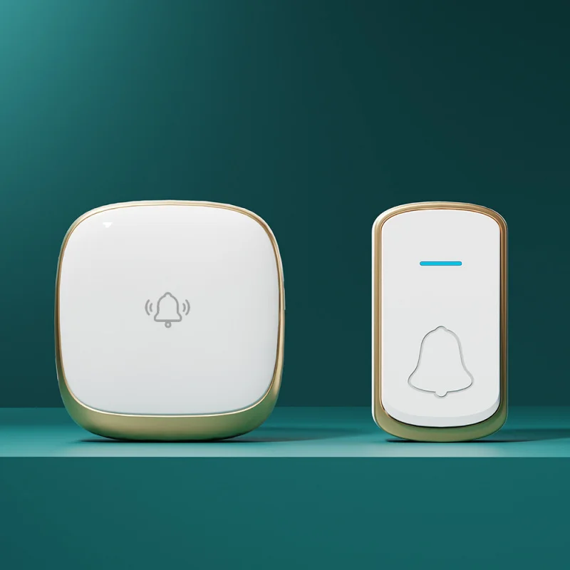 Wireless Doorbell Waterproof Flash Music Chime No Drill Pager Call Alarm Elderly Disabled 1 Transmitter 1 Receiver
