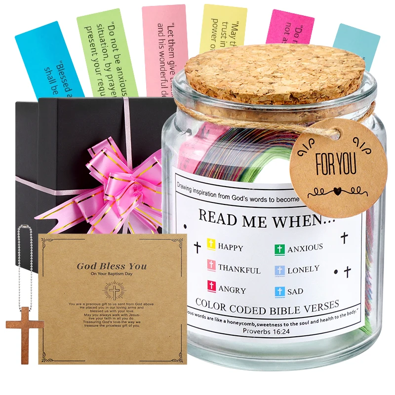 Bible Verse Jar Christian Gift for Women Read Me When Bible Verses Jar for Emotions and Feelings Prayer Jar Valentine's Day Gift