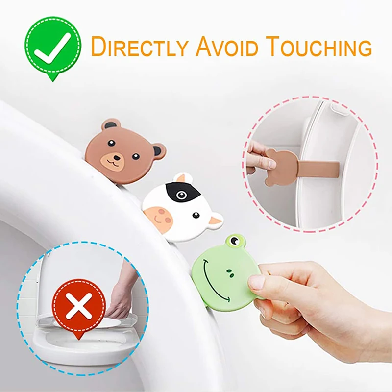 Portable Cartoon Toilet Seat Lifter Toilet Lifting Device Avoid Touching Toilet Lid Handle WC Accessories