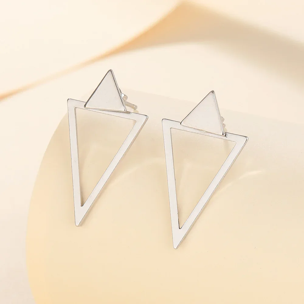 PONYKISS 925 Sterling Silver Detachable Triangles Stud Earrings for Women Trendy Fine Jewelry Minimalist Geometric Accessories