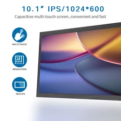 10.1-inch HDMI compatible touch screen portable display with speaker Raspberry Pi module suitable for secondary screen, laptop
