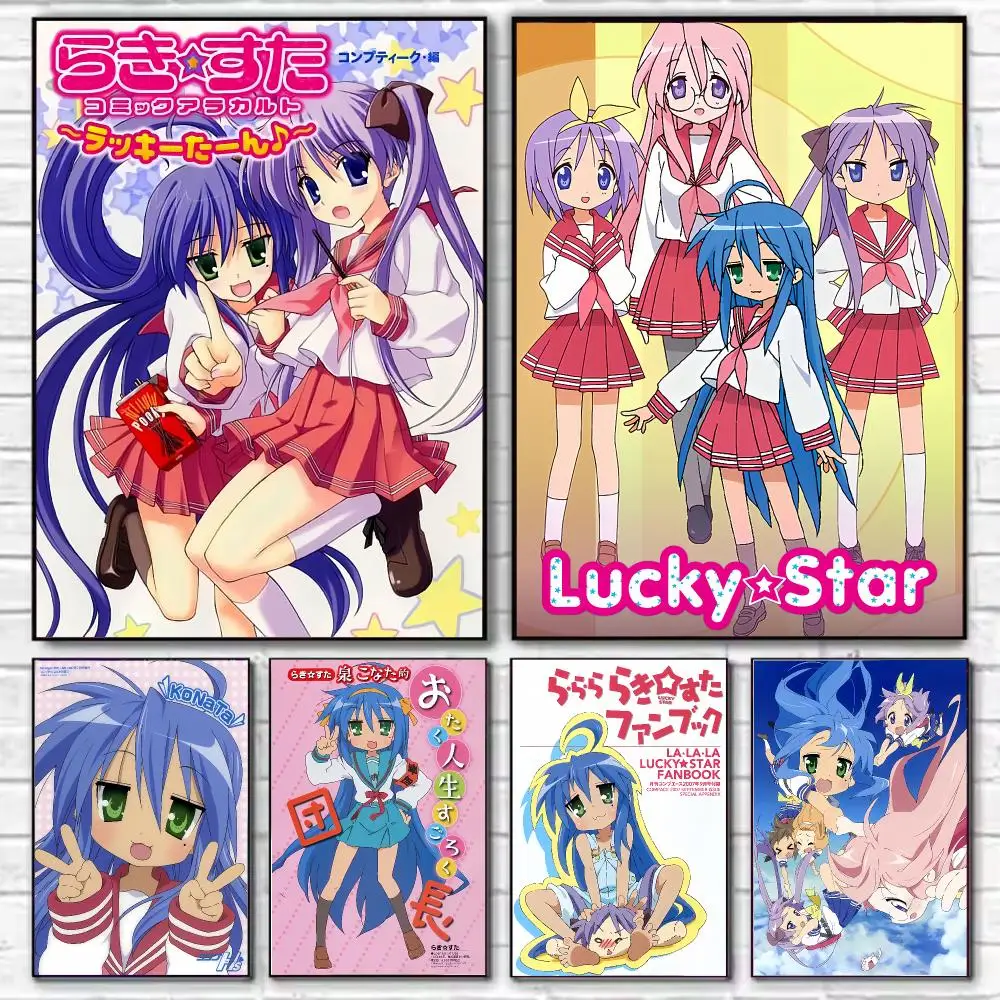Anime L-Lucky S-Star Poster HD Art Decorative Wall Art Waterproof Home Décor for Living Room Bedroom Café Stylish Gift