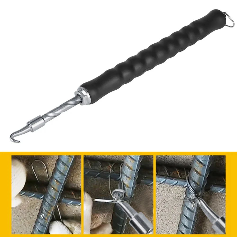 Durable Semi-automatic Steel Bar Hook High Hardness Straight Pull Wire Tying Hook Labor Saving Rebar Tying Tool Building Work