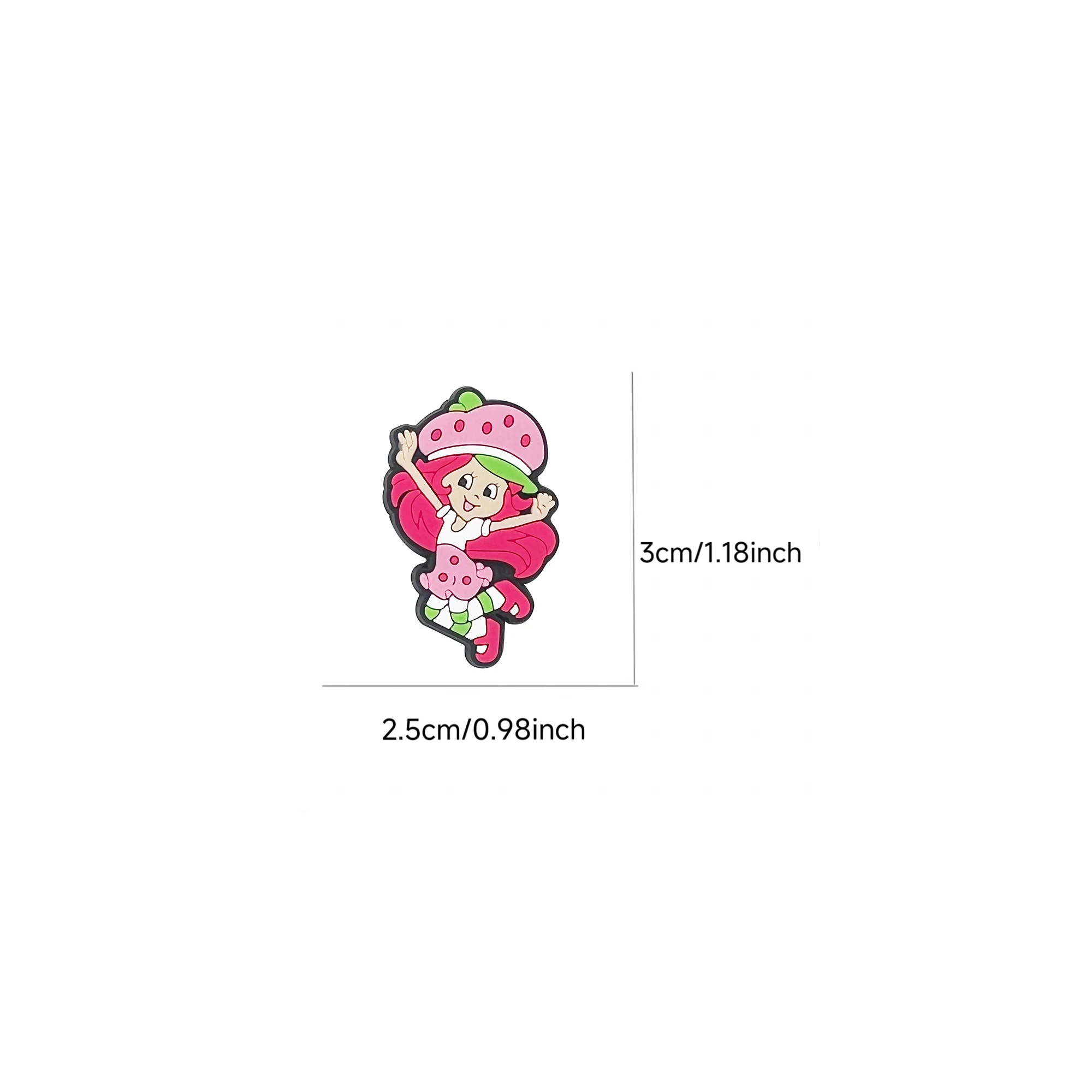 9-50Pcs Cartoon Cute Strawberry Girl Series PVC Shoe Charms Accessories DIY Series Detachable Fashion Shoe Decorations Gifts