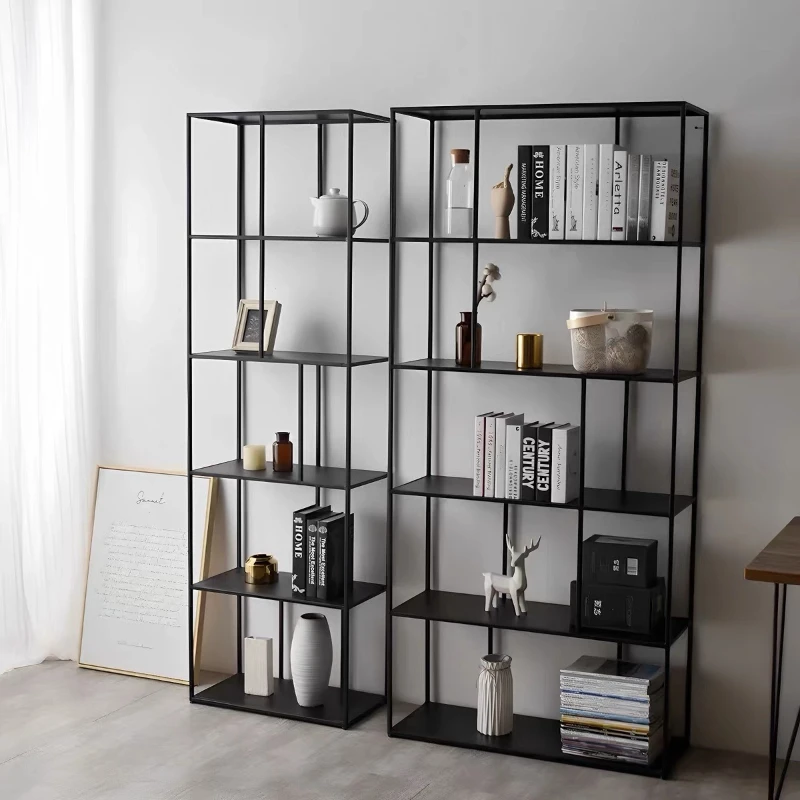 Simple Ironwork Bookcases Floor-standing Multi-layer Storage Racks Bookcase Meeting Rooms Office Storage Furniture A Estante JTB