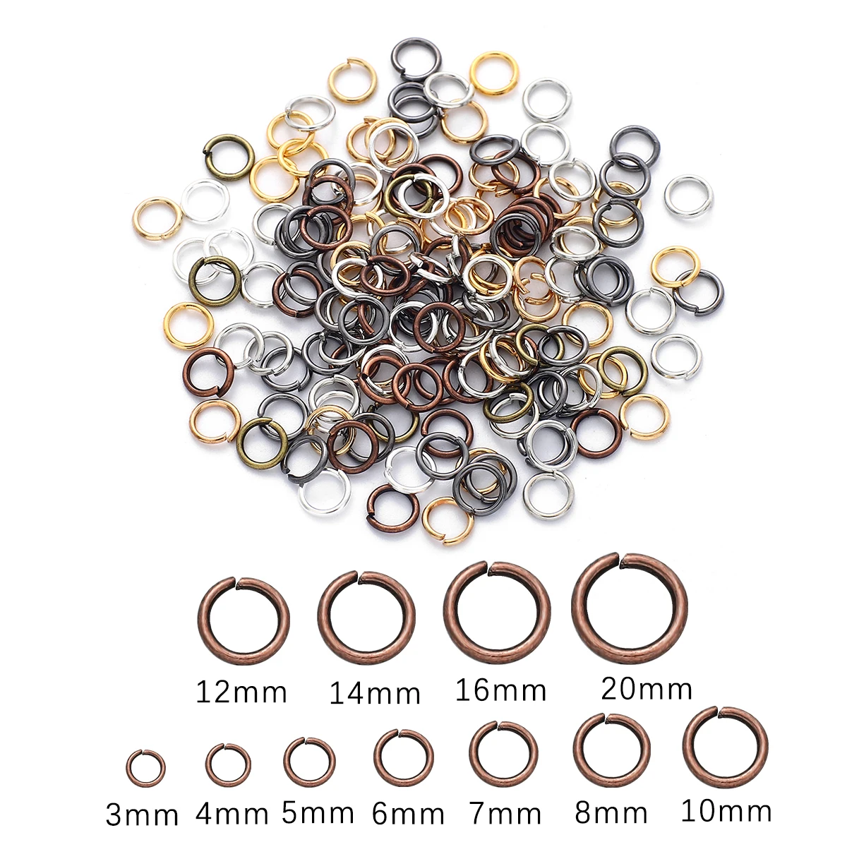 200pcs/lot 4-8 mm Jump Rings Split Rings Connectors For Diy Jewelry Finding Making Accessories Wholesale Supplies