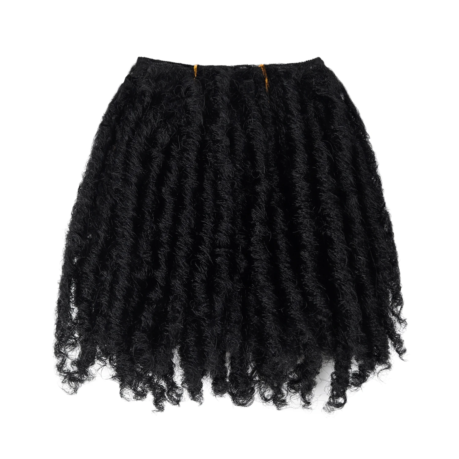 Coiled Springy Dreadlocks Hair Weft Short Spring Coil Dread Weft For DIY Ponytails Topper Hair Extension Wigs Synthetic Bundles